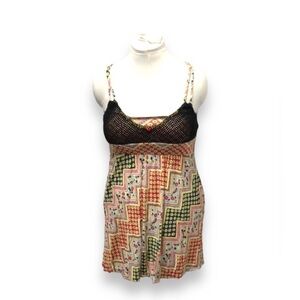 Free People Vintage Women’s Smocked Fit & Flare Cami Tank Mini Dress, Size XS